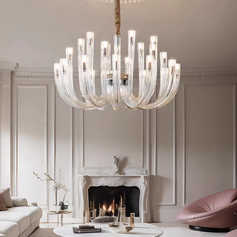 Modern Ceiling Chandeliers Led Hanging Lamps Dining Room Decor Restaurant Chrome Lighting Fixture