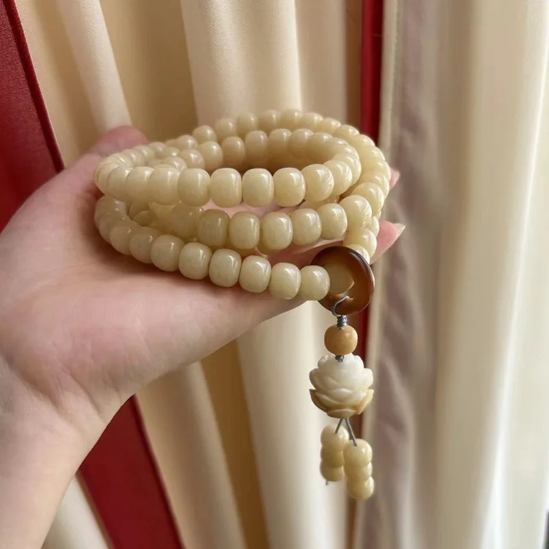 

Tiktok, прямая трансляция, новый храм, хит продаж, овечье масло, белый нефрит, химический корень бодхи, 108, мужские и женские браслеты, ювелирные изделия