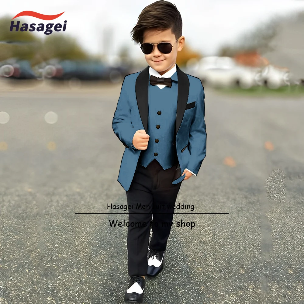 Traje rosa de 3 piezas para niños, chaqueta, pantalones, chaleco, corbata Formal, esmoquin de boda, traje de diseño delgado, Blazer de moda para niños