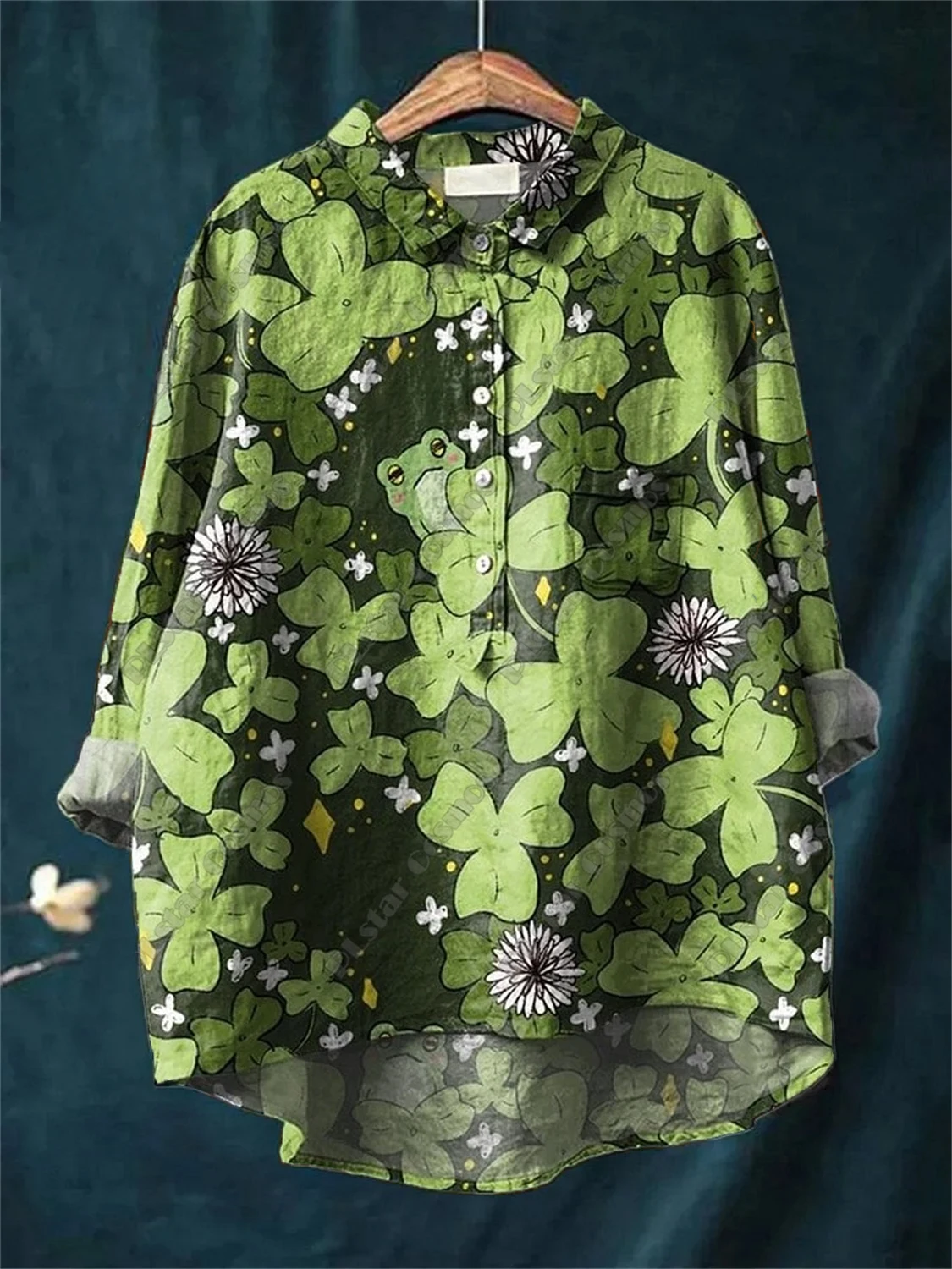 

New 3D floral and animal printed shirts, fashionable and casual shirts for spring and summer, women's outerwear