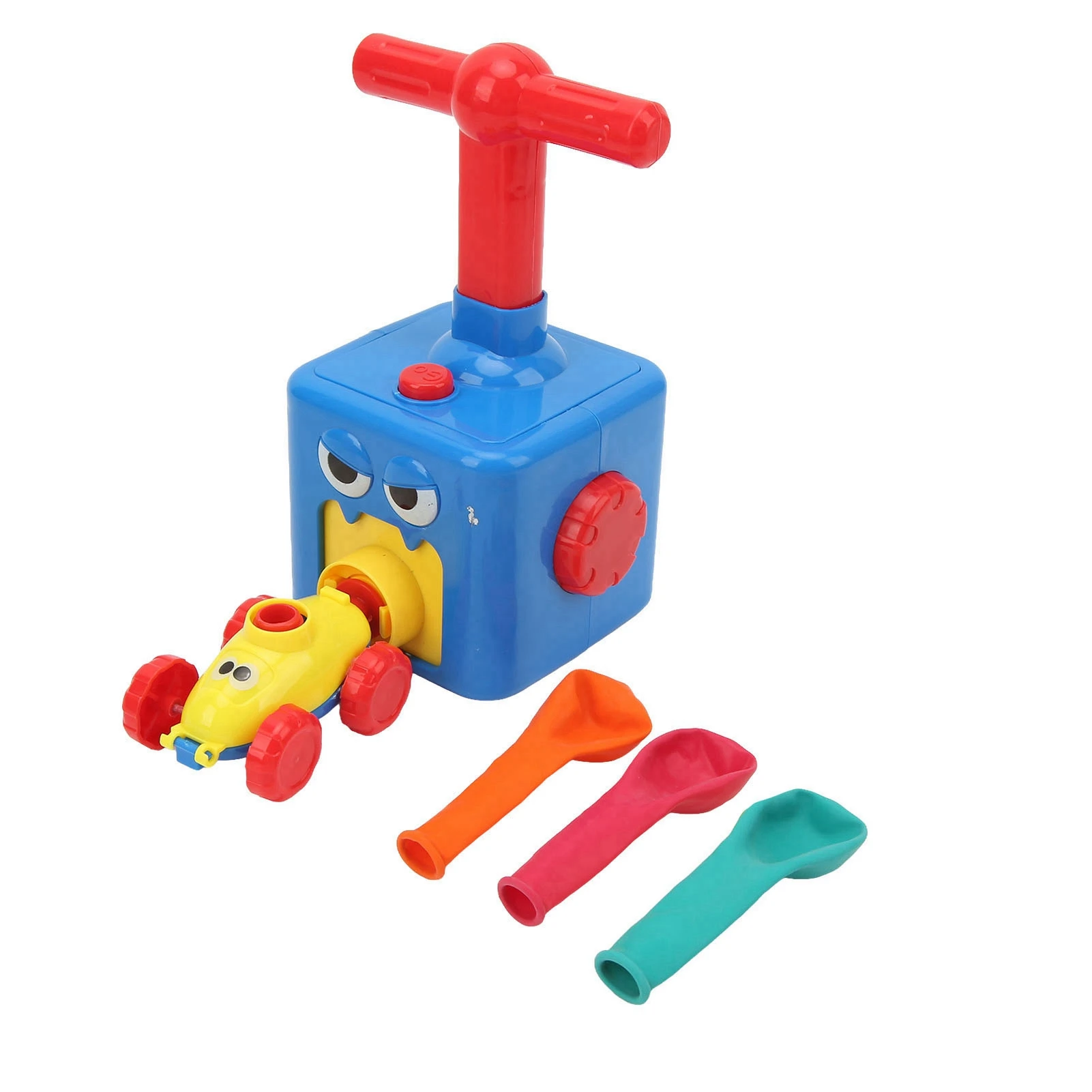 Balloon Launcher Set Children's Balloon-Powered Car with Push-Button Manual Pump Science Experiment