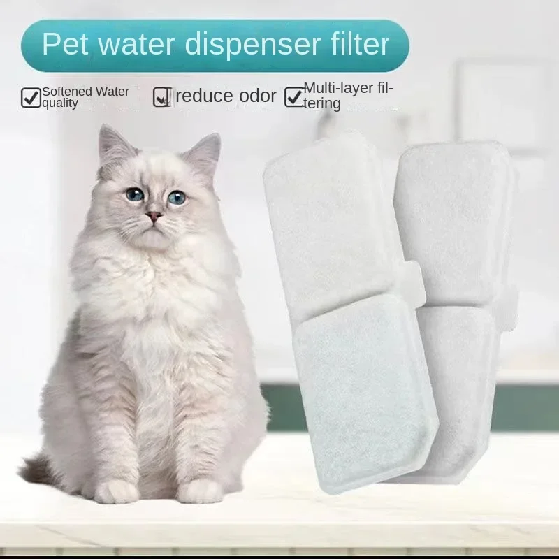 10 PCS Cat Water Pet Fountain  Dispenser Activated Carbon Filter Element Supply Water Circulation Filter Double Filtration