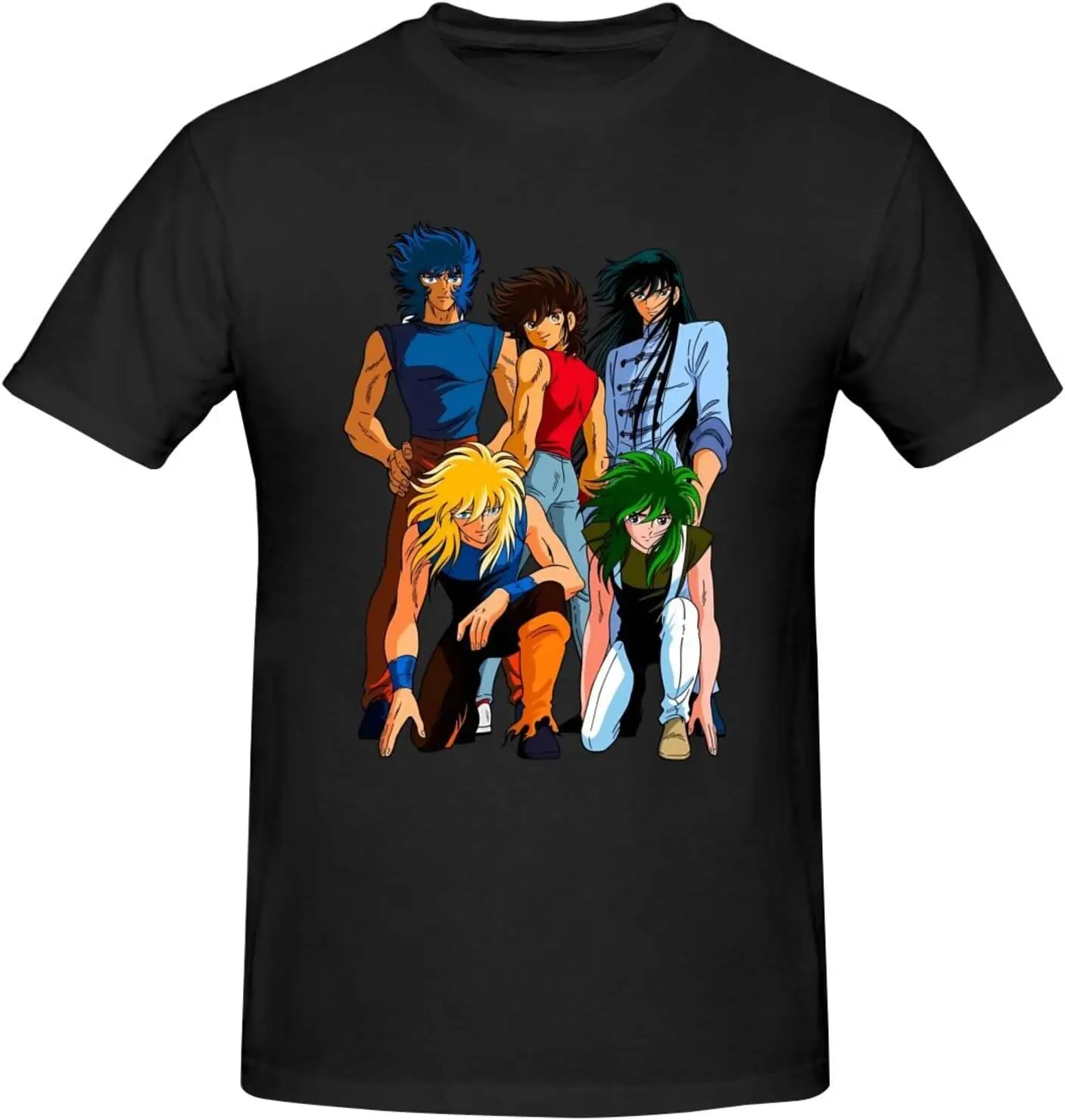 Saint Seiya Shirt Men's Personalised Crew Neck Short Sleeve T Shirt Cool Casual Tops Deep Heather New Fashion Top Tees