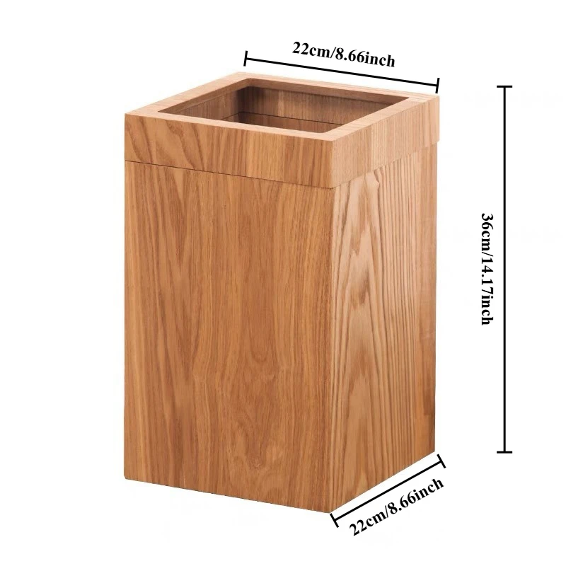 

Nordic Waste Bins Minimalist Modern Wooden Wastebasket Household Kitchen Bedroom Litter Bins Luxury Elegant Design Trash Can