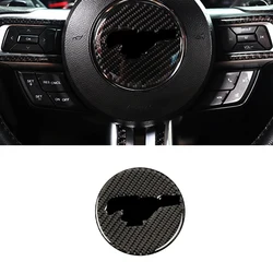 Car Carbon Fiber Black Stickers For Ford Mustang 2015 2016 2017 2018 2019 Car Interior Decorative Accessories Steering wheel