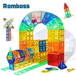 Romboss colorido janela arquitetura quebra-cabeça blocos de construção educacionais brinquedo variedade criativa brinquedos magnéticos para crianças