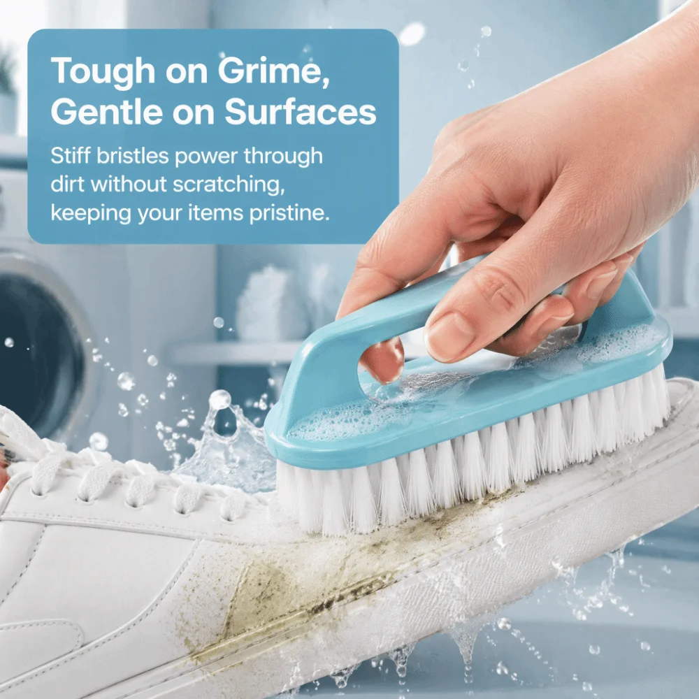 3pcs Multifunctional Stiff Bristles Cleaning Brushes Comfort Grip Shoe Cleaning Brushes Vegetable Scrubber Floor