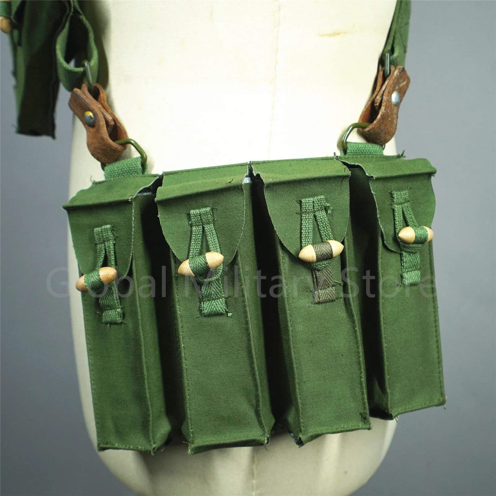 Original Military Surplus Detachable Type 79 SMG Shoulder Bag Chest Rig Magezine Pouch 6 Pockets Adjustable Strap Vietnam War