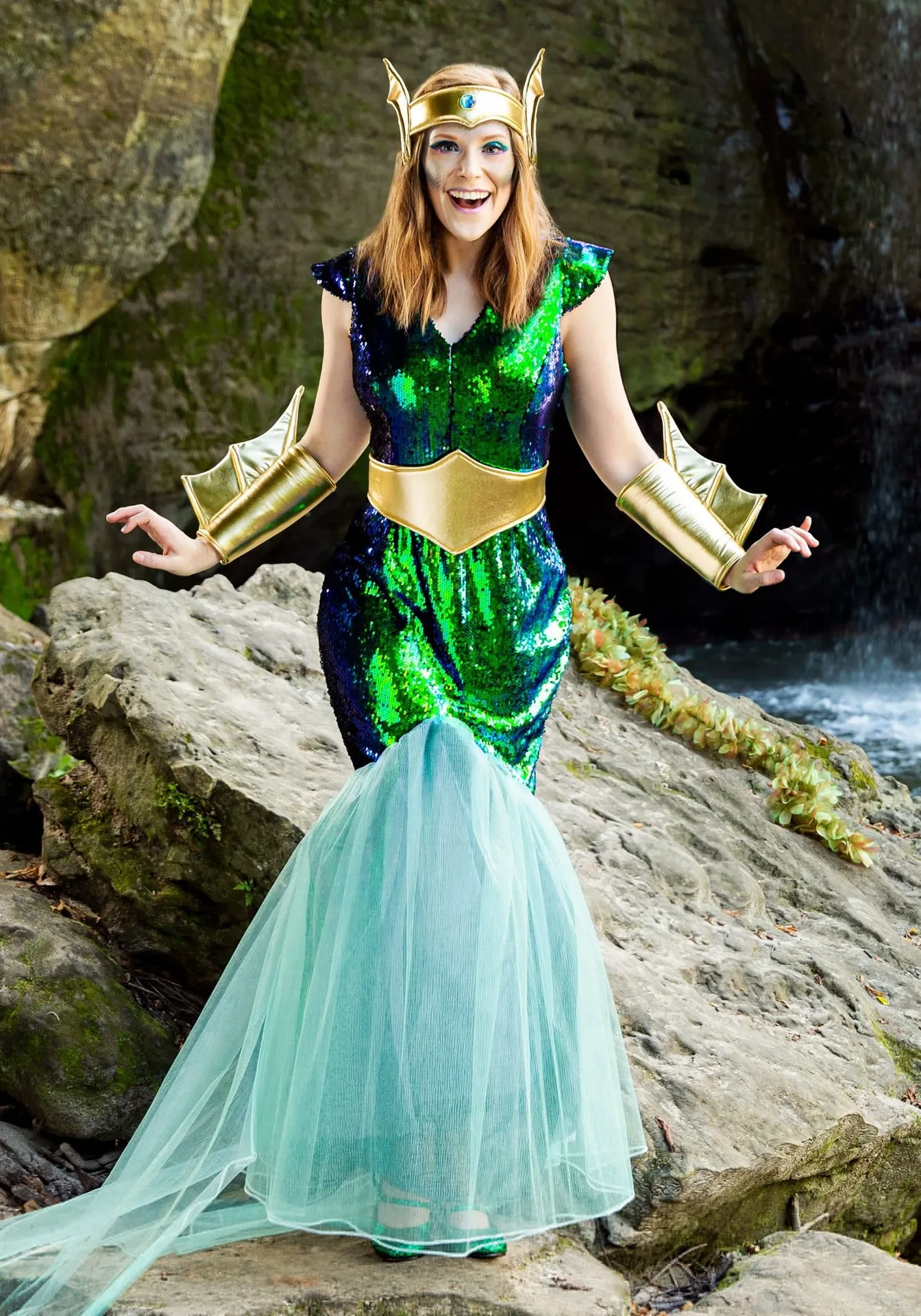 Disfraz de sirena de mar para hombre y mujer, traje de Poseidón para adultos, Egipto, Faraón Egipcio, príncipe y Rey, disfraz de fantasía