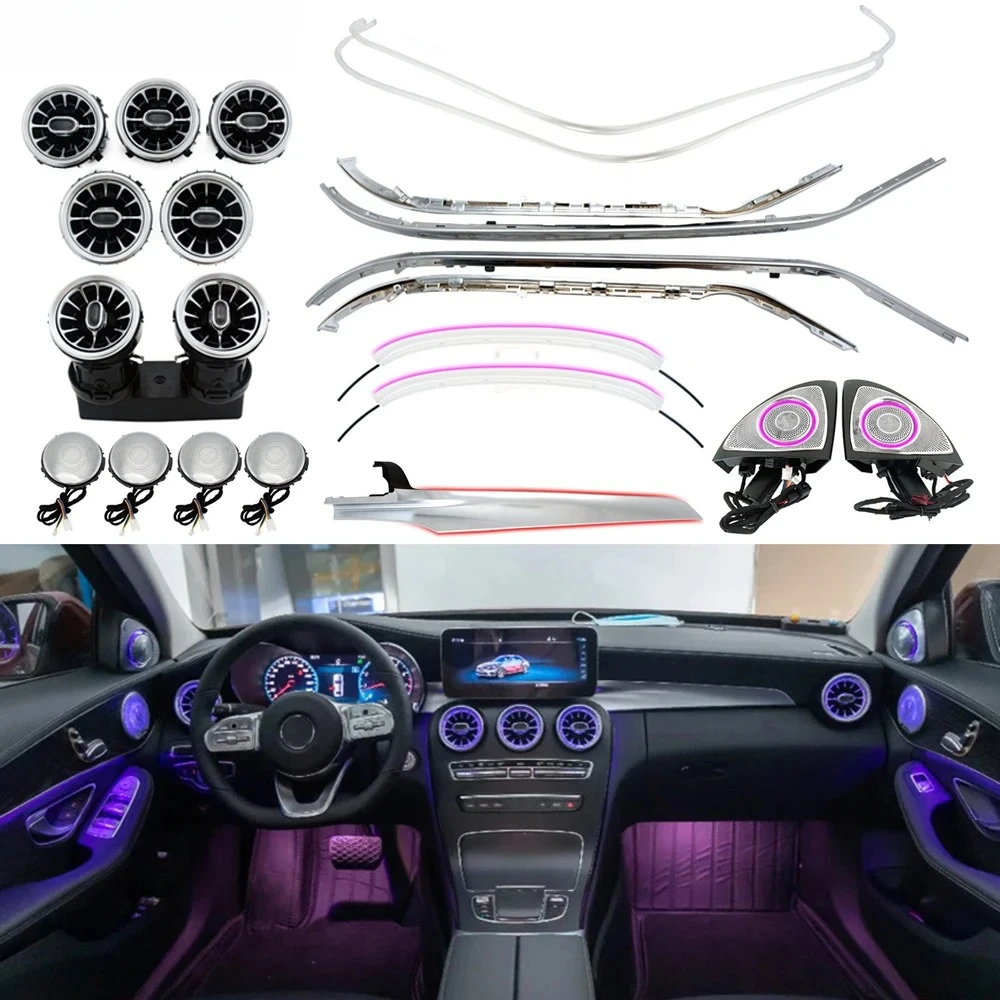 

Обновление 64 цвета W253 X253 W205 окружающее освещение для Mercedes Benz C Class GLC 2015 + замена внутреннего освещения