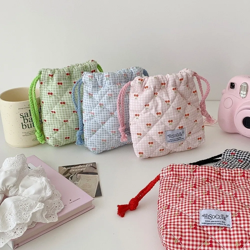 กระเป๋าใส่เครื่องสำอางแบบมีเชือกผูกแบบพกพาอเนกประสงค์ความจุขนาดใหญ่กระเป๋าใส่เครื่องสำอางผู้หญิงกระเป๋าสตางค์