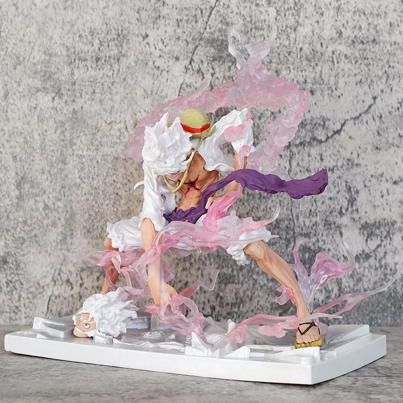 23cm Anime Character Nika Gear 5-Way One Piece Character Gk Munch D. Luffy Sun God Mobile Statue Pvc Anime Model Series Toy Gift