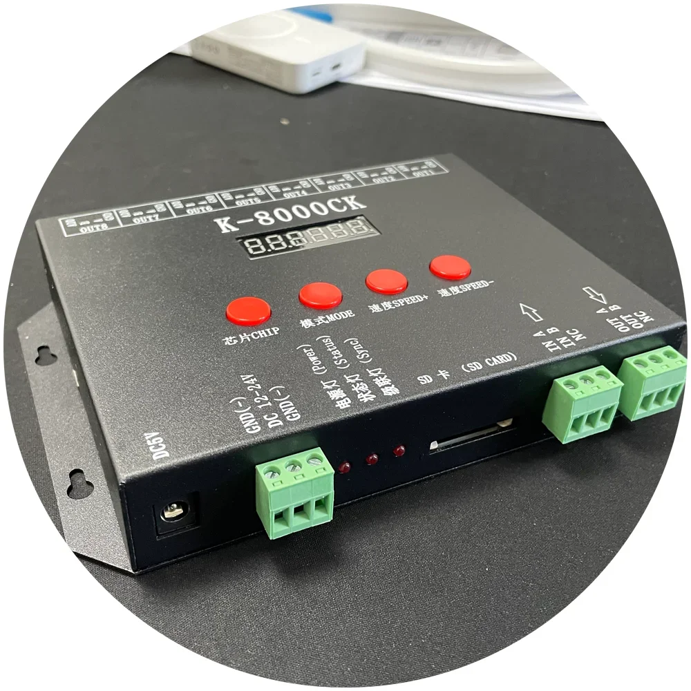 Light Emitting Diode Pixel Controller with SD Kaledi Software Programming K-8000CK K8000CK Digital DMX SPI Signal Controller