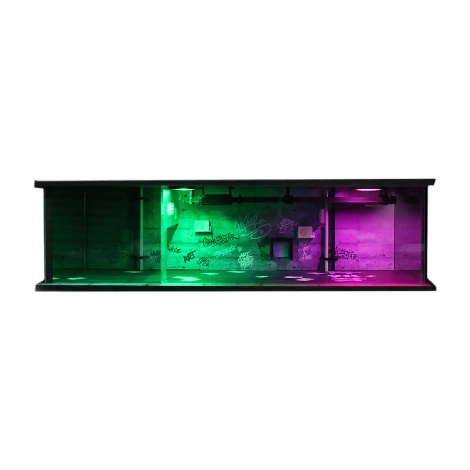 

1:64 Scale Car Garage Moldel with LED Protexctive Box Dustproof Container Showcase for Diecast Car Mini Dolls Action Figures