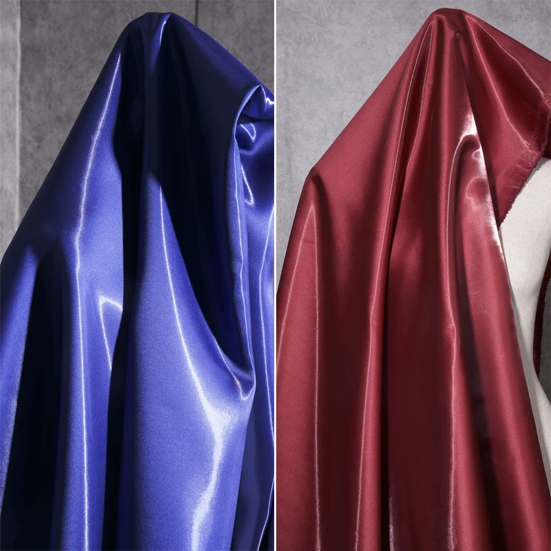 Luxury Glossy Metallic Liquid Satin Fabric Galaxy Water Gloss Satin Fabric for Dress Suit Barbie Dress Clothing Designer Materia