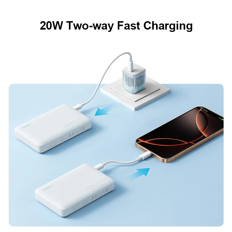 CUKTECH Magnetic Power Bank 10000mAh WPB100N With Charging Base 7.5W Wireless Charging Powerbank For iPhone 16 Pro