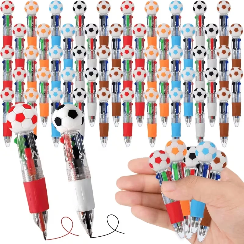 

10Pcs Soccer Party Favors Pens Mini 4 Color Ballpoint Pen for Kids Sports Football Birthday Party Pinata Filler Christmas Gifts