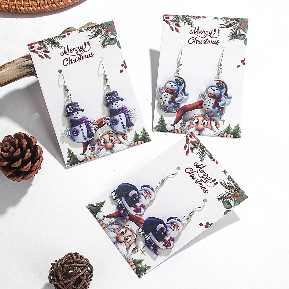 Acrylic Christmas Tree Earrings for Women Girls Fashion Shiny Colorful Mickey Mouse Christmas Tree Earrings Christmas Gift