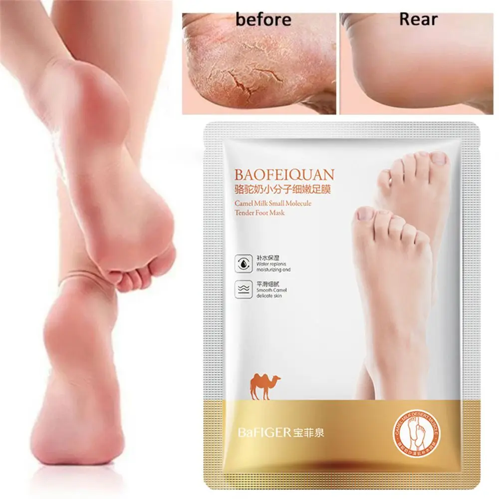 1 paio Pedicure Callus Peeling calzini nutrienti Scrub esfoliante Patch per piedi Camel Milk Foot Mask Anti Crack