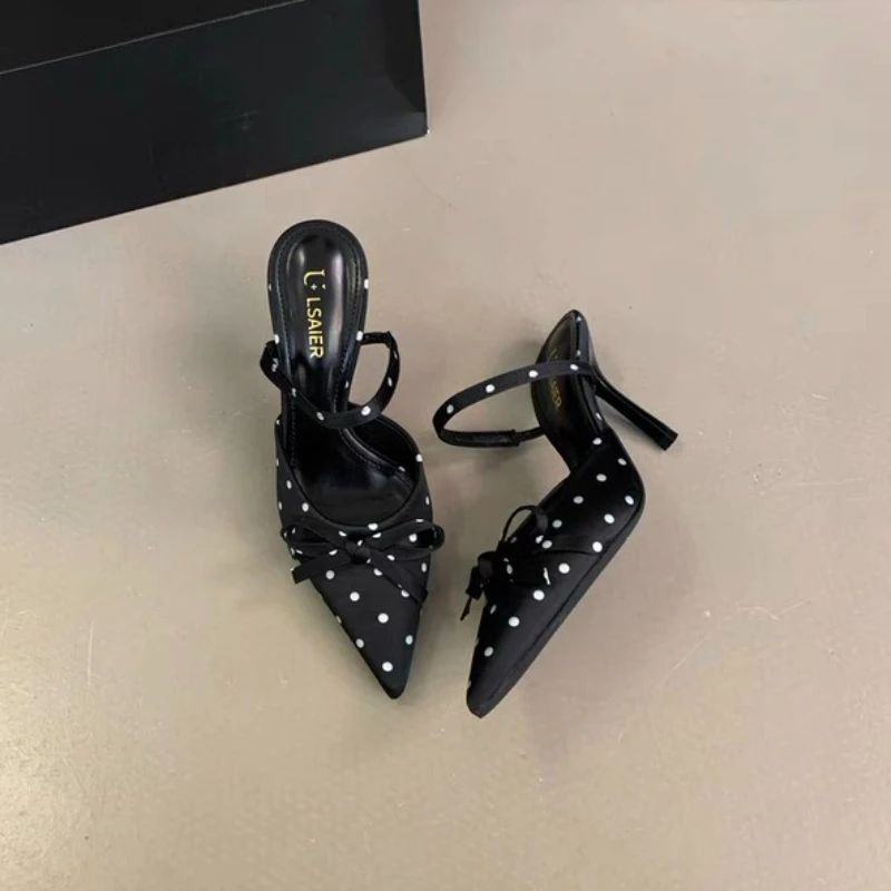 2026 Summer New Women's High Heels Fashionable Bow Designer Stiletto Heels Elegant Slip-on Wedding Sandals by Zapatos De Mujer image 6