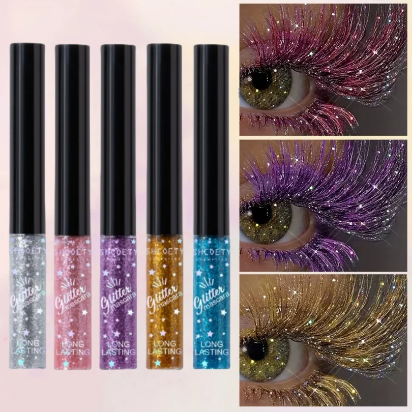 Mascara diamant brillant, 5 couleurs, imperméable, Volume 3D, paillettes à séchage rapide, maquillage de fête, Festival, 5ml