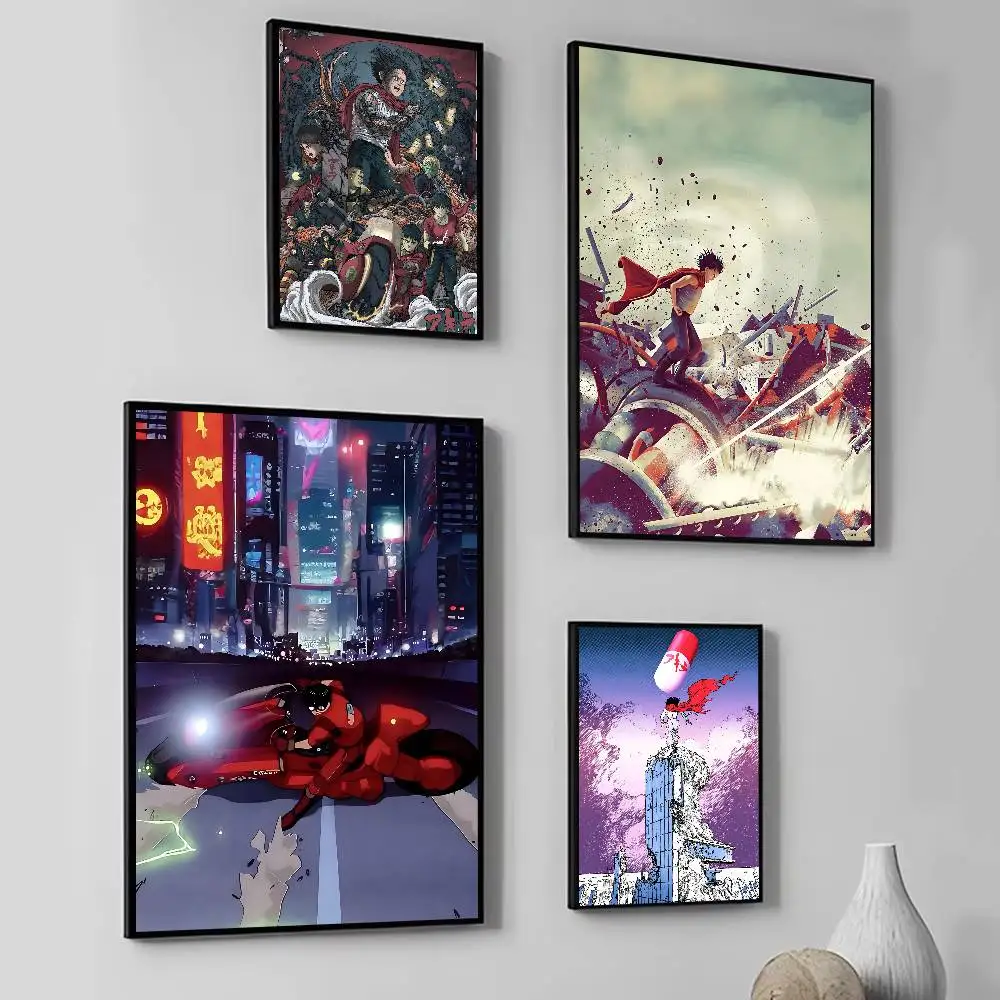 Classic Hot Anime Movie A-Akira Manga Posters Self Adhesive Waterproof Ideal For Living Room Bedroom Bar Decoration