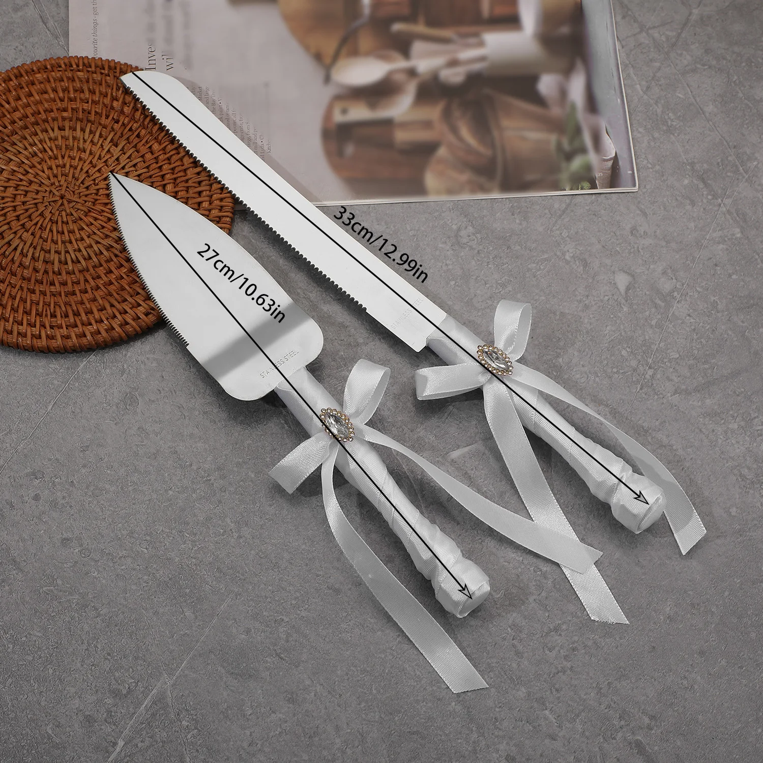 Juego de vajilla europea, regalo, herramientas para hornear pasteles de acero inoxidable, accesorios de escena de boda, recuerdos de boda.