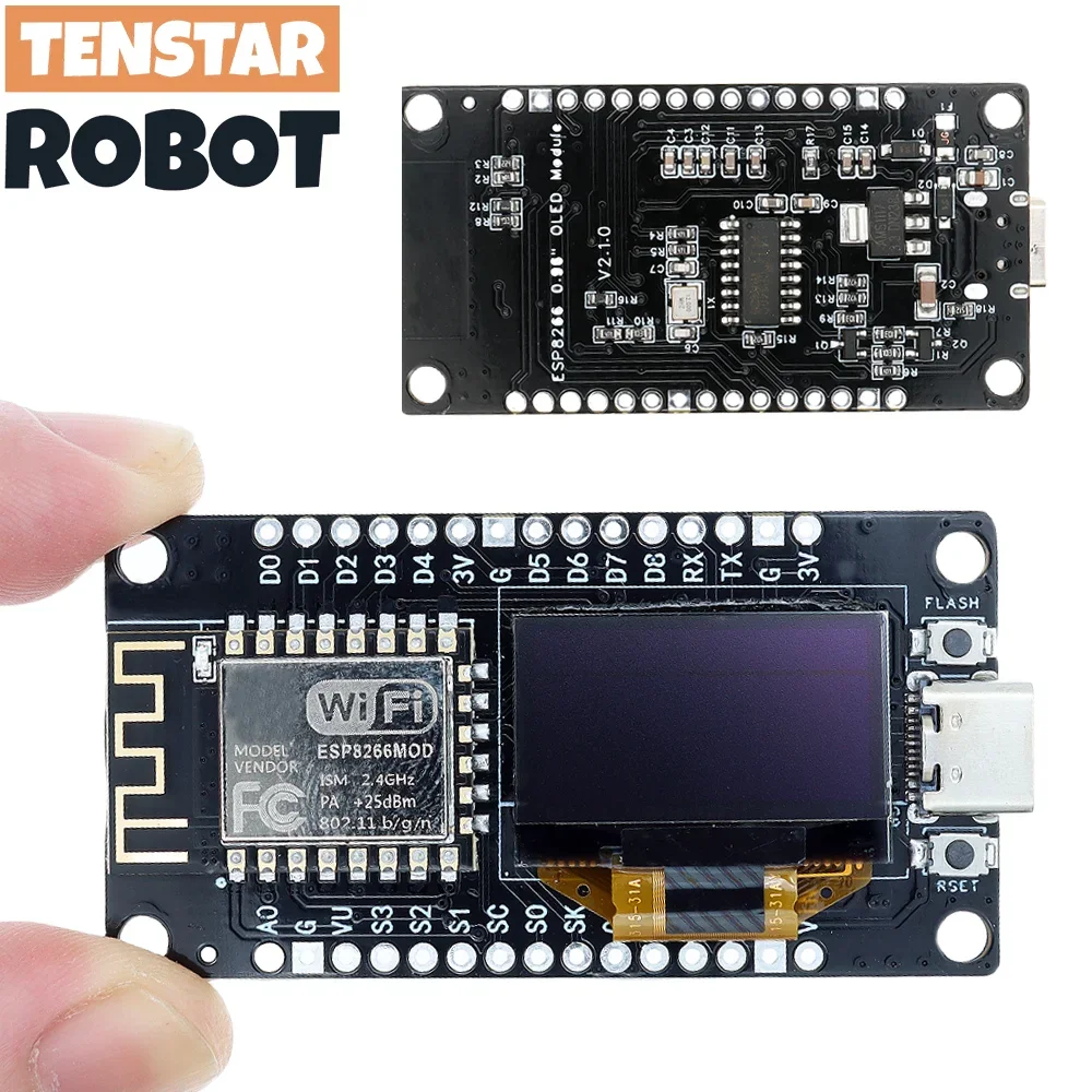 NodeMCU ESP8266 V3 Development Board With 0.96 Inch OLED Display CH340 ESP-12F WiFi Module TYPE-C USB For Arduino/Micropython