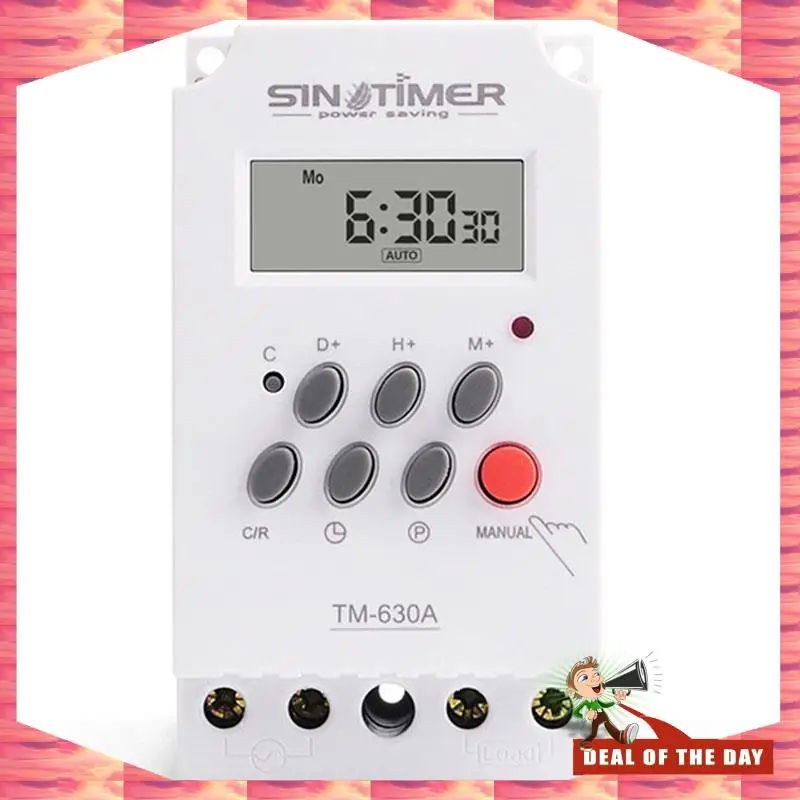 24-Hour Delivery SINOTIMER 12V DC Input 7 Days Programmable 24Hrs MINI TIMER SWITCH Time Relay Output Load High Power 30A