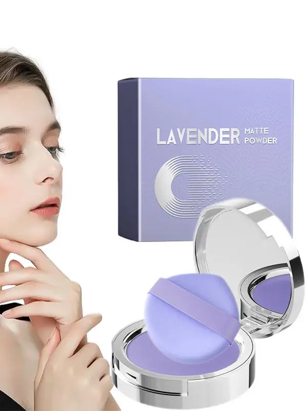 Mattes Gesichts puder mattes Lavendelöl Kontroll gesichts puder 10g langlebiges Kosmetik zubehör mit Mini-Puder quast für Mädchen