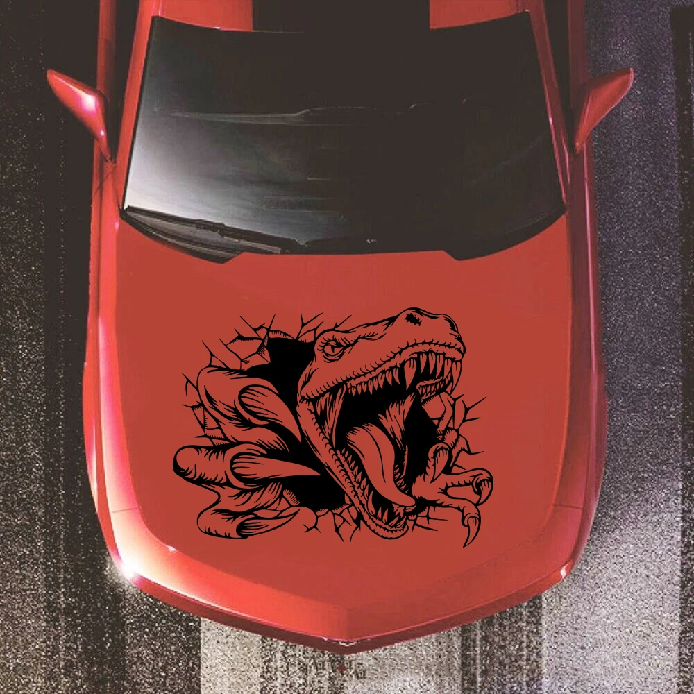 Large Raptor Scratch Dinosaur Car Sticker Velociraptor Dino Animal  Car Decal Hood Door Body Side Vinyl Decor