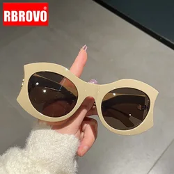 RBROVO occhiali da sole Vintage oversize personalità donna Simple 2024 Eyewear donna/uomo Punk Retro occhiali donna Gafas De Sol Mujer