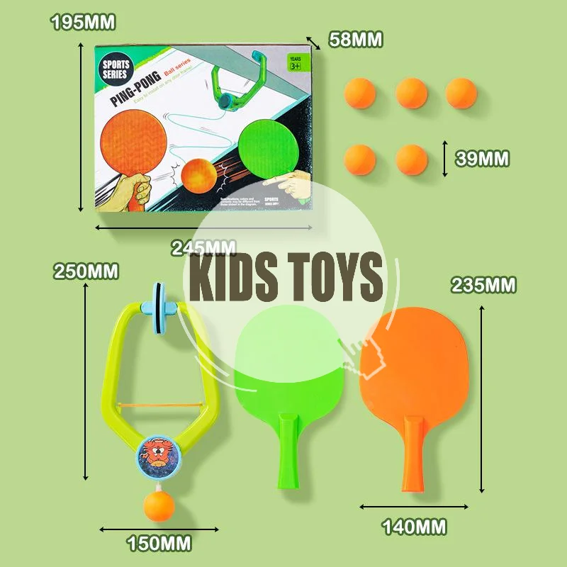 Hanging Table Tennis Practice Trainer Parent-Child Interactive Toy with Ping Pong Rackets Balls for Home Daily Exercise