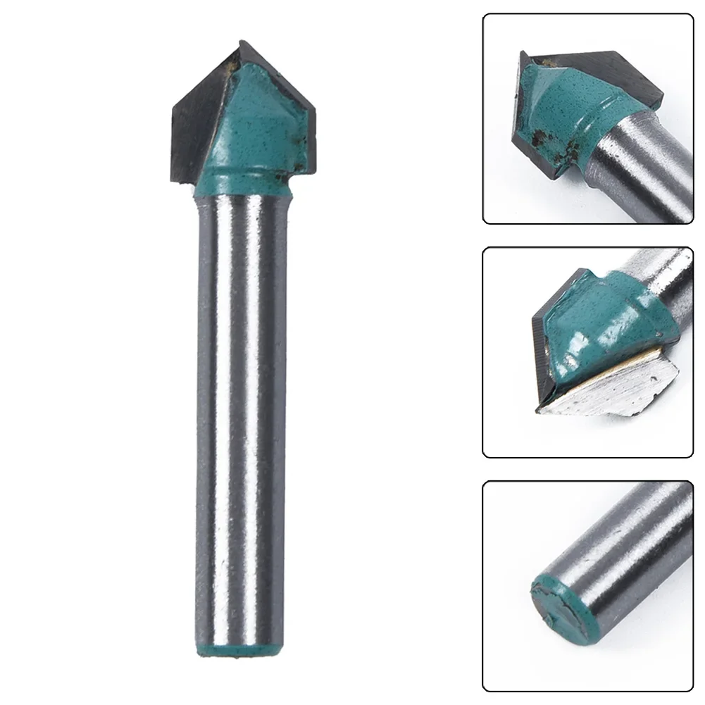 6mm Shank 90 Degree V-shaped Router Bit Woodworking Engraving Milling Cutter​ For  Acrylic MDF PVC Engraving And Chamfer  Access