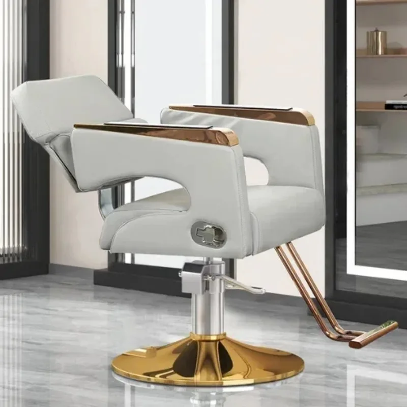 

Double Spelling Armrest Lifter Luxury Salon Chair Metal Backrest Barber Chair Nordic Cadeira De Cabeleireiro Salon Furniture