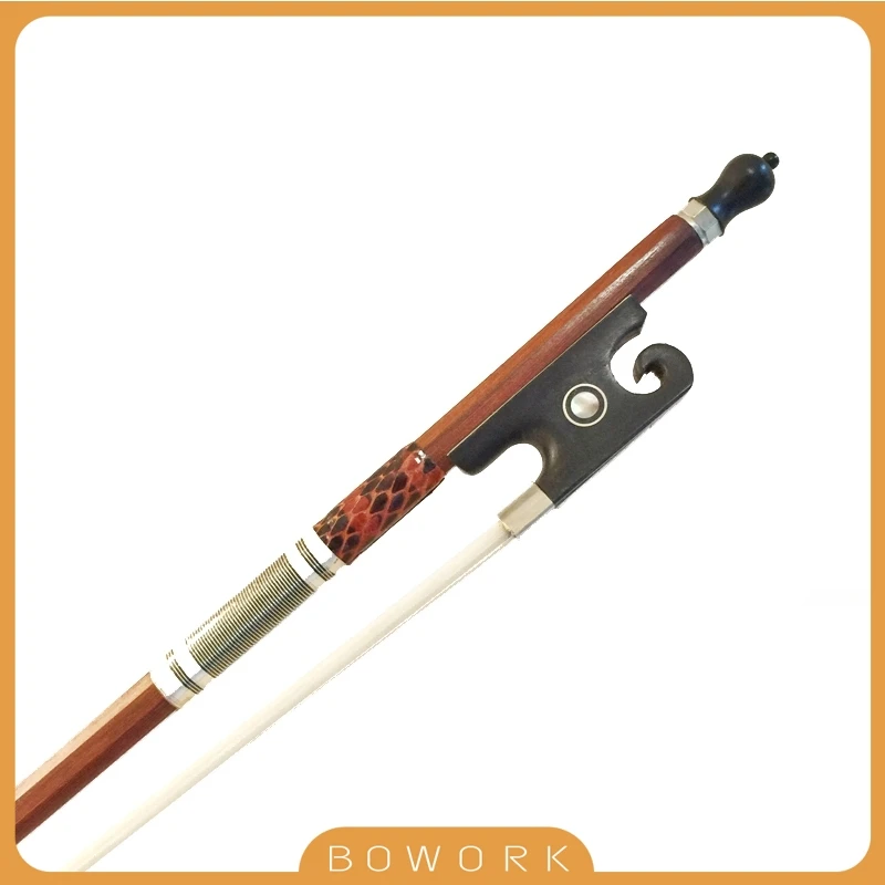 High Quality Full Size Violin Bow 4/4 Fiddle Bow Advanced Brazil Pernambuco Bow White Horsehair Snail Ebony Frog Paris Eye Inlay