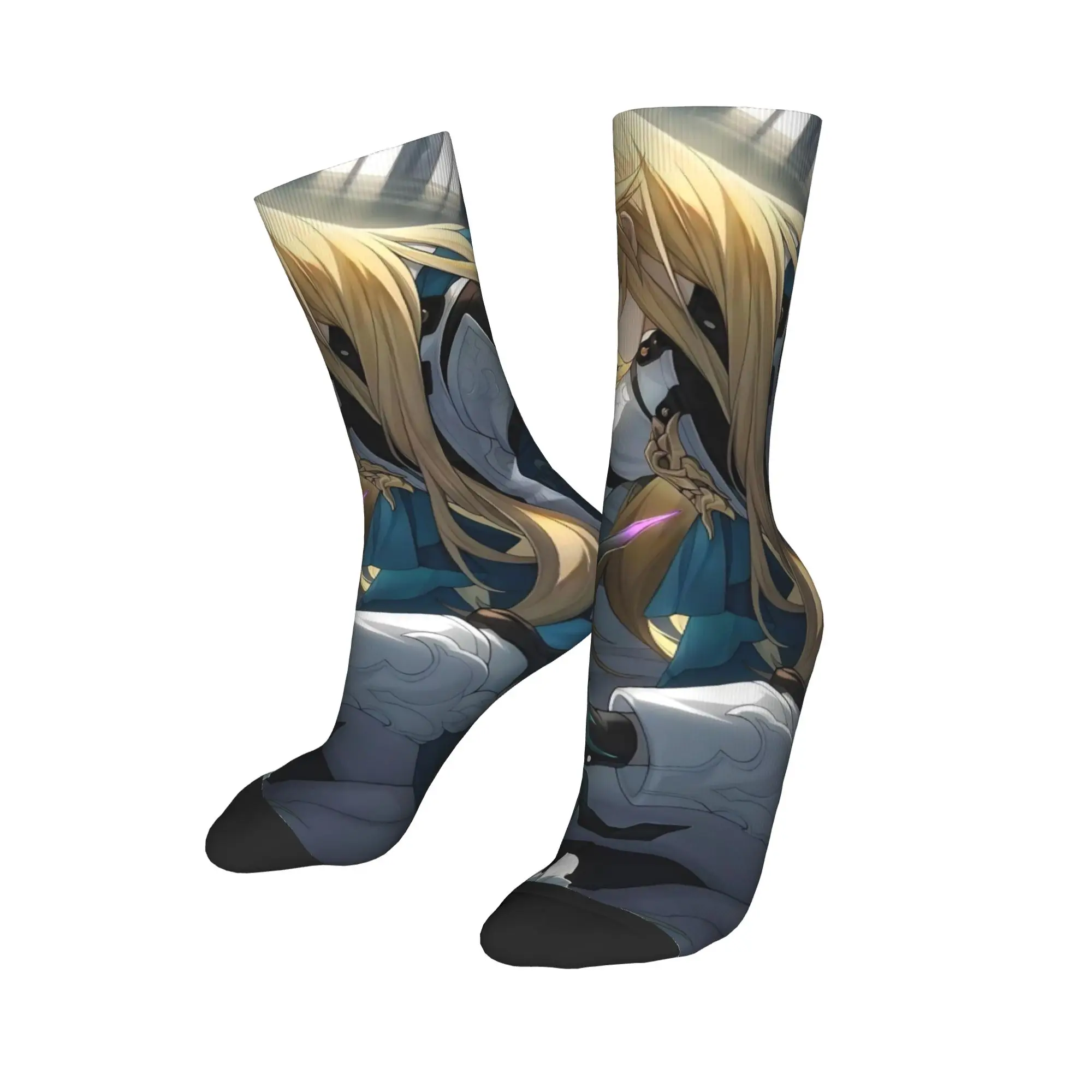 

Модные спортивные носки 7 марта Honkai, полиэстеровые носки для экипажа в стиле аниме для унисекс, нескользящие