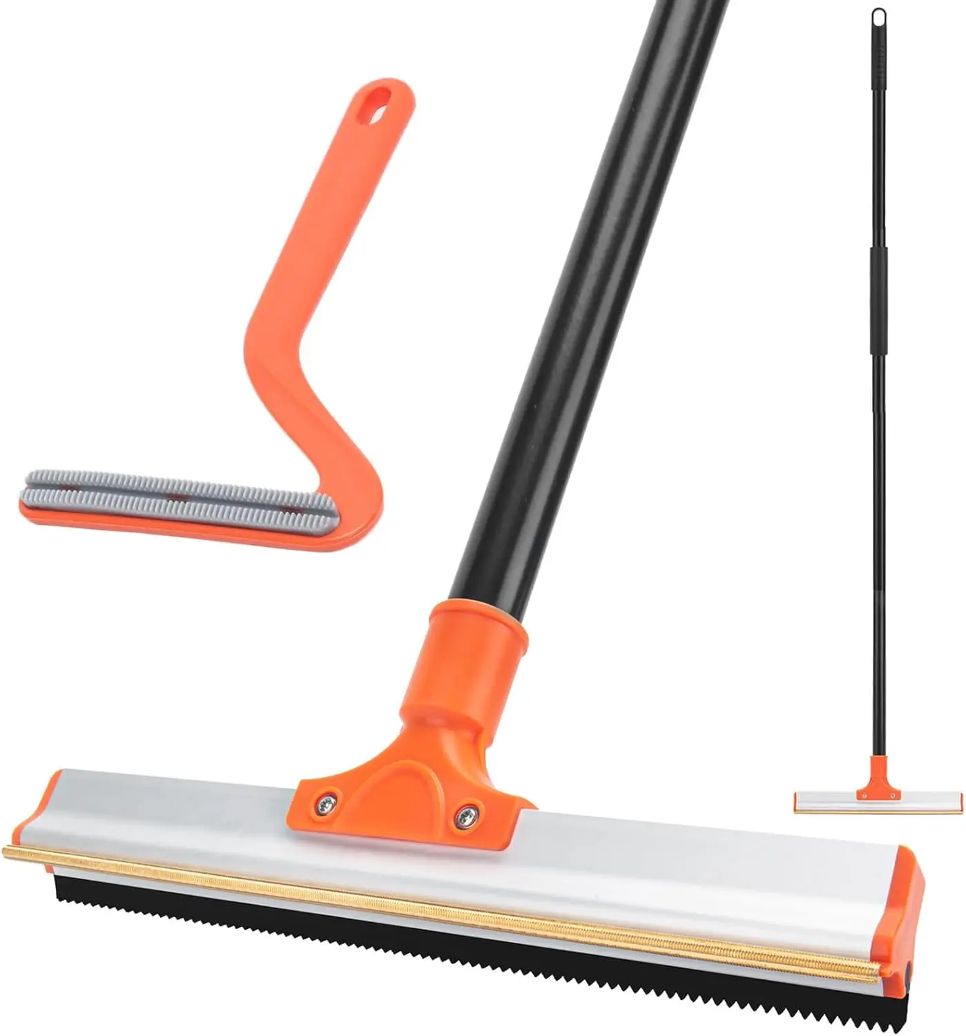 

Инструмент для удаления шерсти домашних животных с длинной ручкой 57 дюймов для ковров, ковриков и диванов - эффективная щетка для чистки