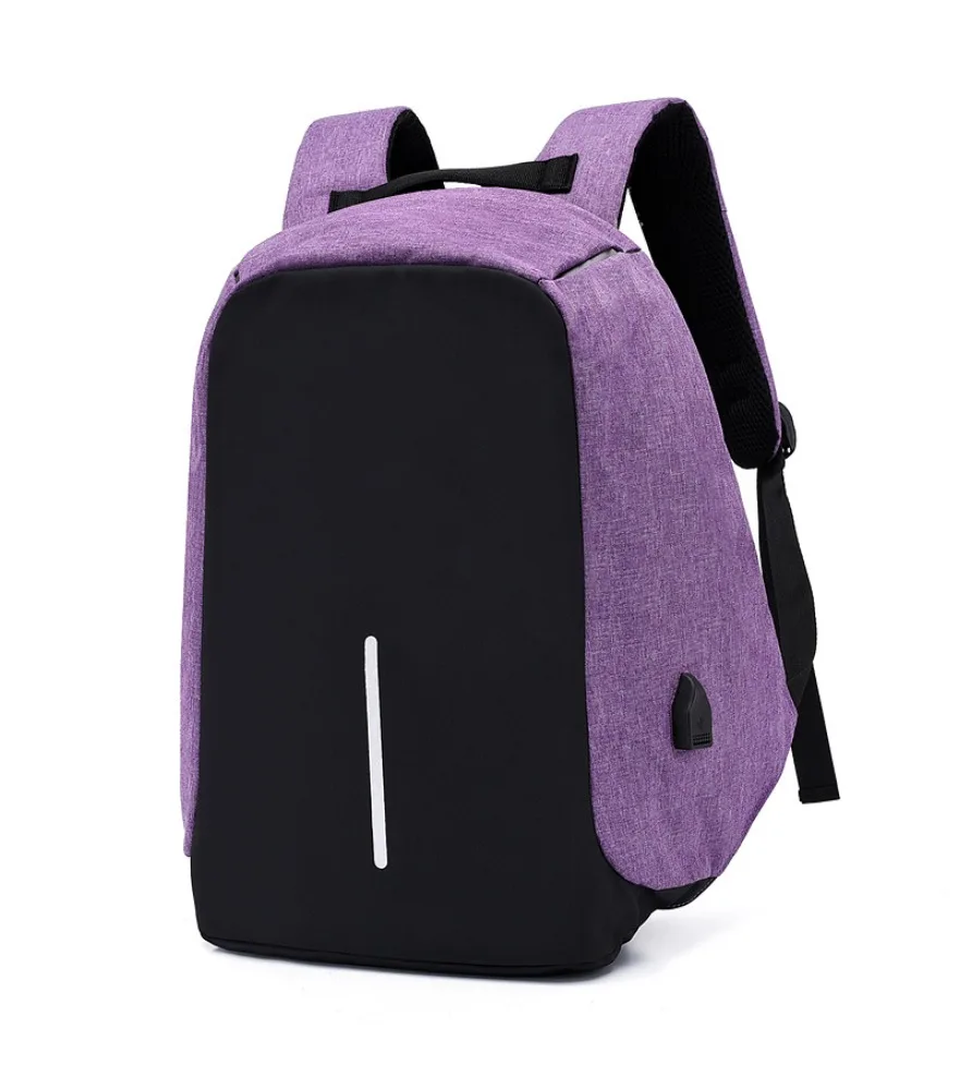 Men's business travel anti-theft computer bag usb charging schoolbag reflective strip backpack