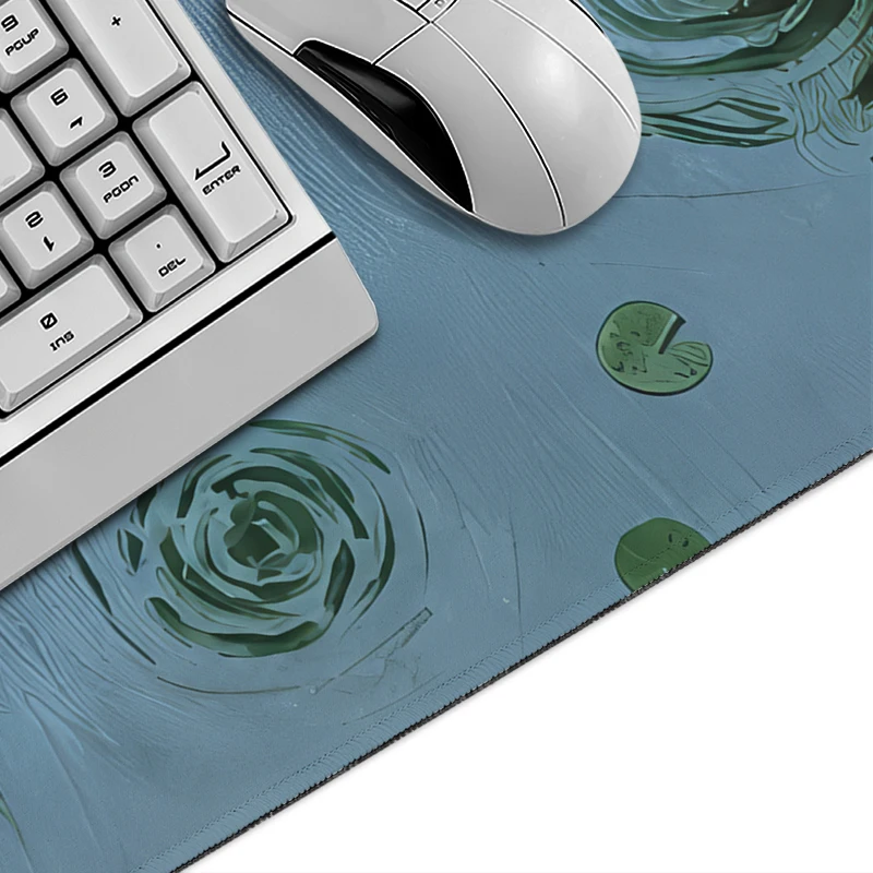 Mouse Pad Green Water Lily Pond Gaming XL Large Custom Mousepad XXL keyboard pad Office Non-Slip Carpet Computer