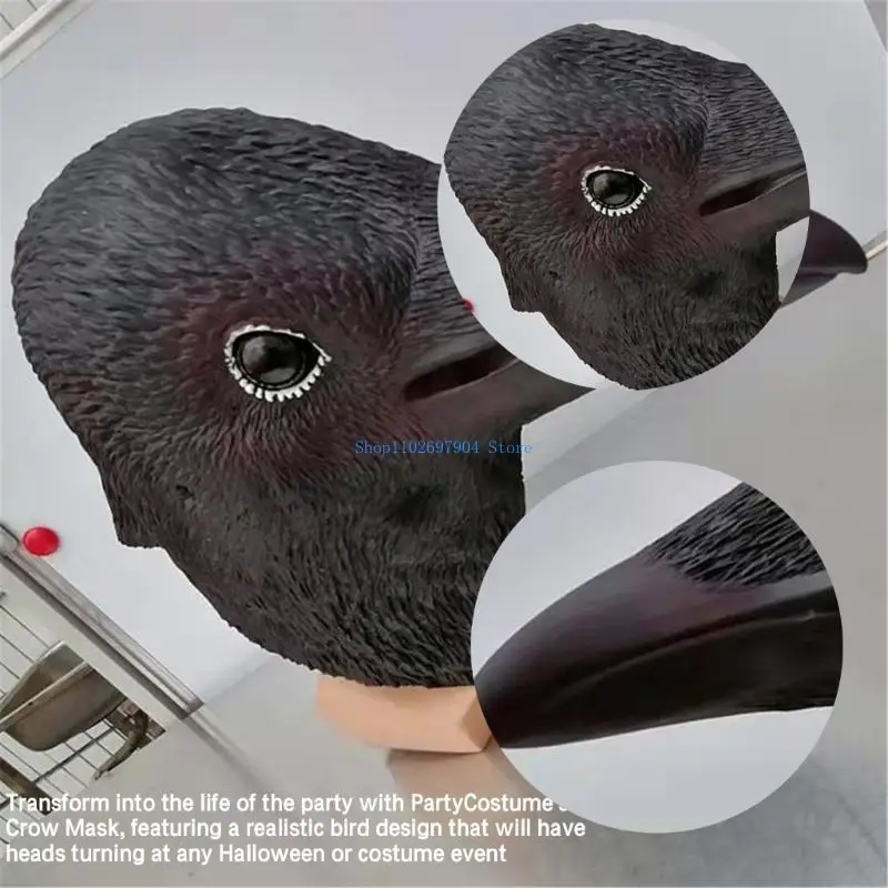 N7YF Bird Mask Animal Latex Mask For Women Man Masquerade Halloween Cosplay Carnival