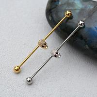 1PC Skull Cross Stainless Steel CZ Industrial Barbell Earrings 16G Helix Cartilage Industrial Piercing Men Personality Jewelry