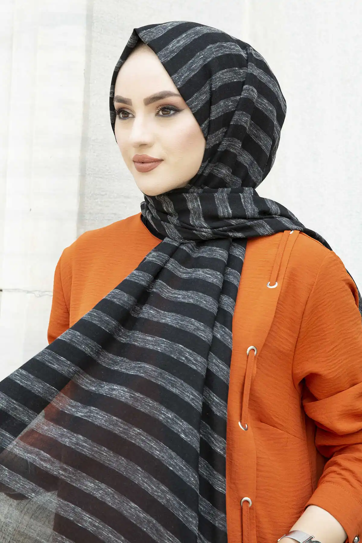 Cotton Nope Shawl E-Black Winter Autumn 2021 Muslim Women Hijab headscarf Islamic Turkey