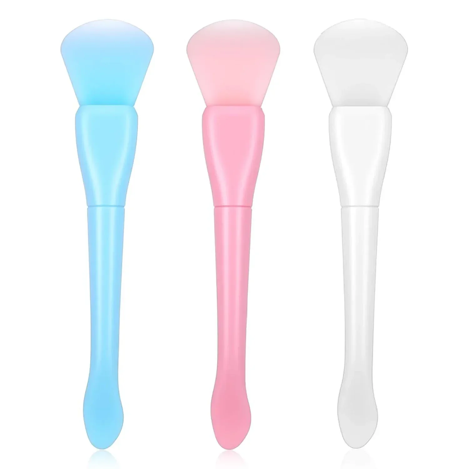 Pennello per maschera in silicone, pennello per maschera idratante portatile morbido a doppia estremità per l'applicazione di crema e lozione - Strumento di bellezza