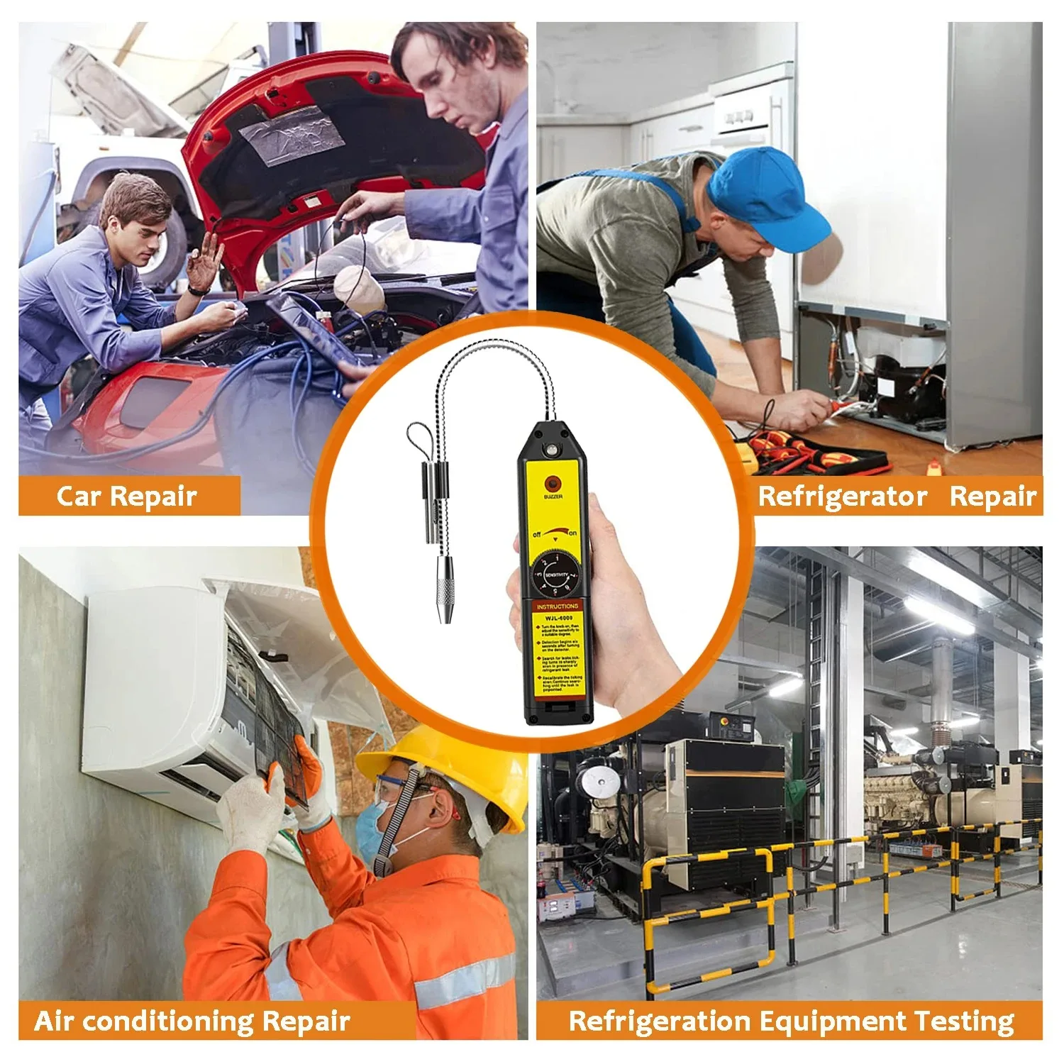 Leak Detector Freon CFC HFC Halogen Gas Refrigerant Air Monitor Conditioning R22a R410a R134a Gas Meter Automatic Refrigeration
