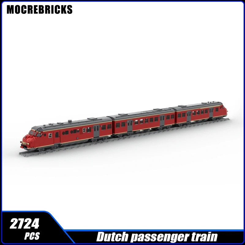 City Dutch Passenger Train NS mat \'46 Plan U Locomotive MOC Building Block Railway  Carriage Track Assembly Model Brick Toys Gif