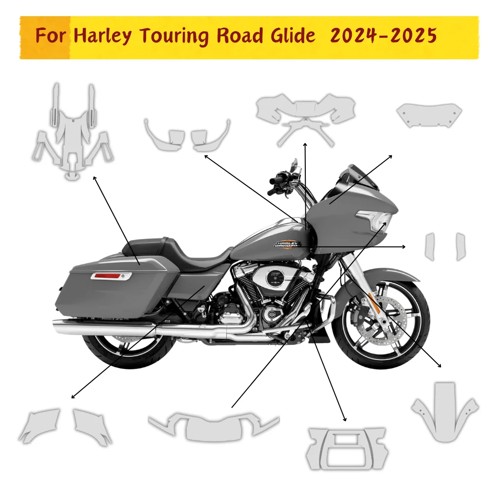 

For Harley Touring Road Glide 2024-2025 PPF TPU Protective Film Self-Healing Full Body Paint Protection Scratch Resistant Kit