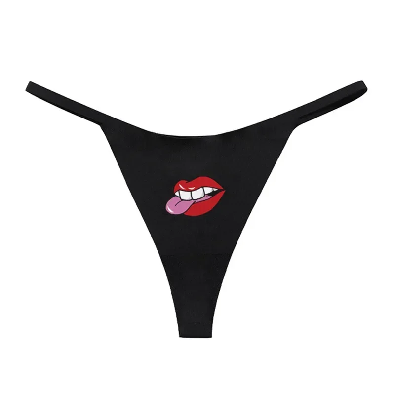 Seamless Thongs Underwear Women Sexy T back Funny Panties Lingerie Panty For Female Plus Size Hot Cute Printing Underwear