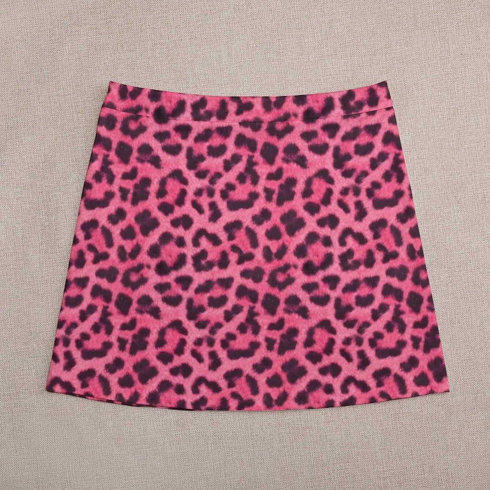 Hot Pink Leopard Pattern Mini Skirt Skirt pants Women's clothing