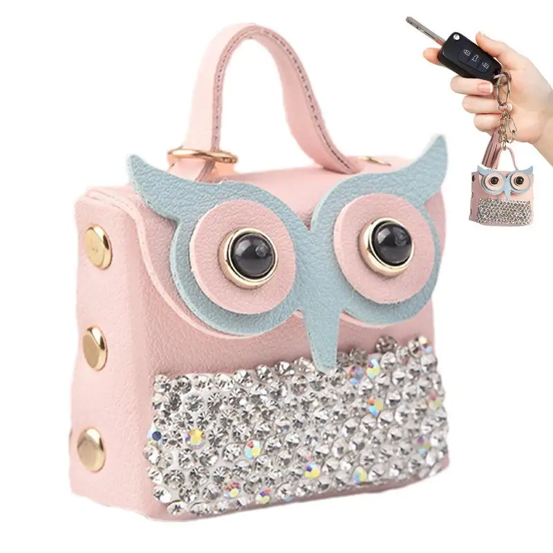 Cute Bag Keychain Cartoon Owl Design Pendant Keychain Cartoon Owl Design Owl Coin Purse PU Leather Bag Charm Tassel Keyring